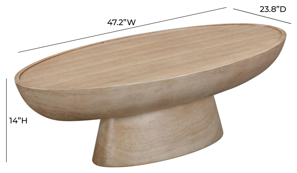 Eclipse Textured Faux Travertine Indoor / Outdoor Coffee Table   Modern   Coffee Tables   by First of a Kind USA Inc  Houzz