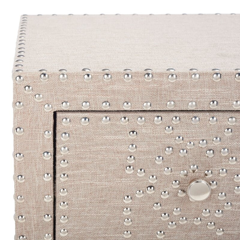 Modern Cabinet Storage With 3 Drawers and Silver Nail Head   Transitional   Accent Chests And Cabinets   by Miron Demid LLC  Houzz