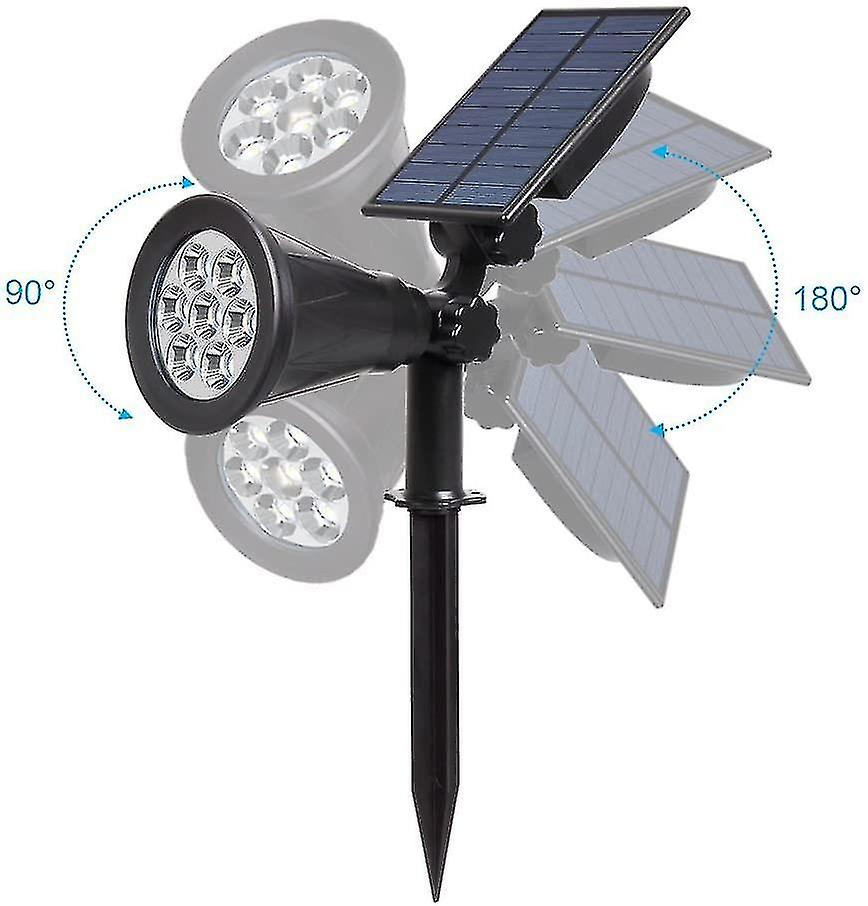 7 Led Solar Spotlights. Super Bright Solar Landscape Spot Lights. Warm White