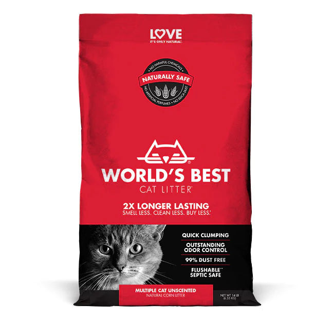 World Best Cat Litter Multiple Cat Unscented Clumping Cat Litter 8 ;