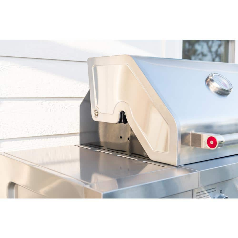 KitchenAid 3-Burner Propane Gas Grill in Stainless Steel with Ceramic Sear Side Burner 720-0953L