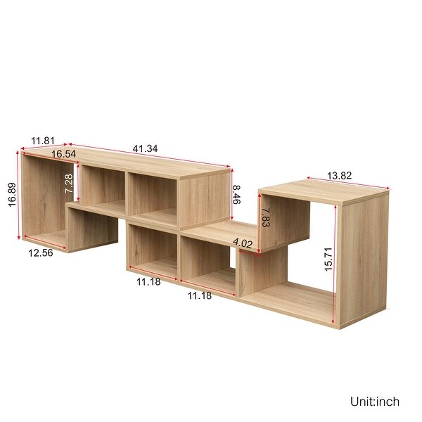 Abstract Double L-Shaped Low Floor TV Stand with Multi Display Storage