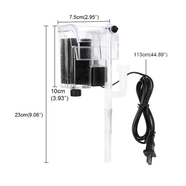 Fithood Aquarium fishf Tank Mini Waterfall Hang On External Oxygen Pump Water Filter