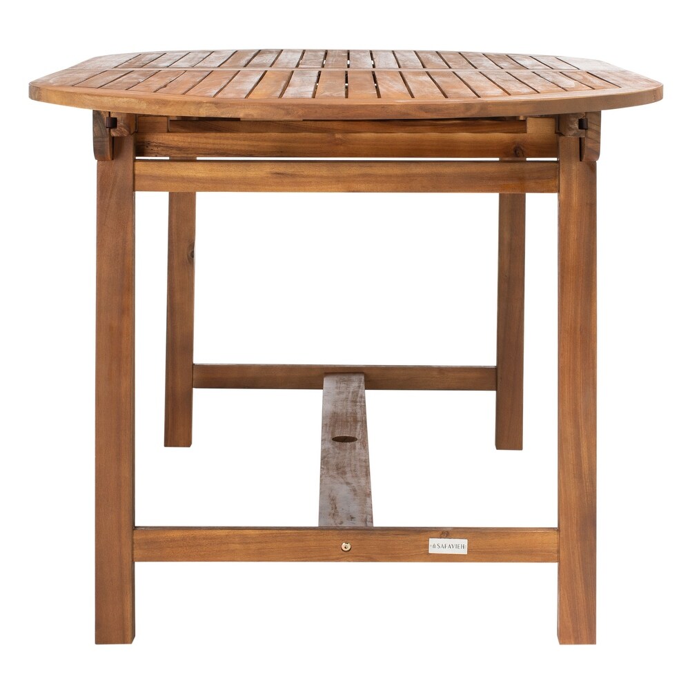 SAFAVIEH Hikaru 6 Chair 1 Table Extendable Patio Dining Set