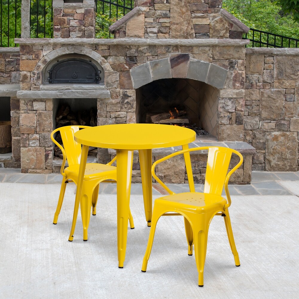 30' inch Round Metal Indoor Outdoor Table Set