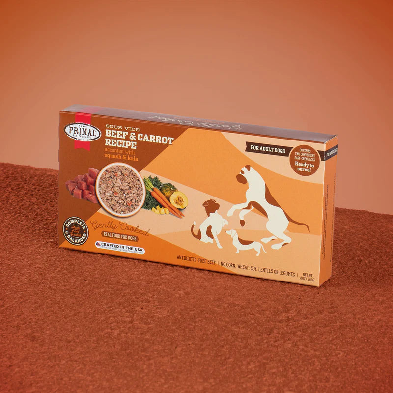 Primal Gently Cooked Beef and Carrot Grain Free Frozen Dog Food