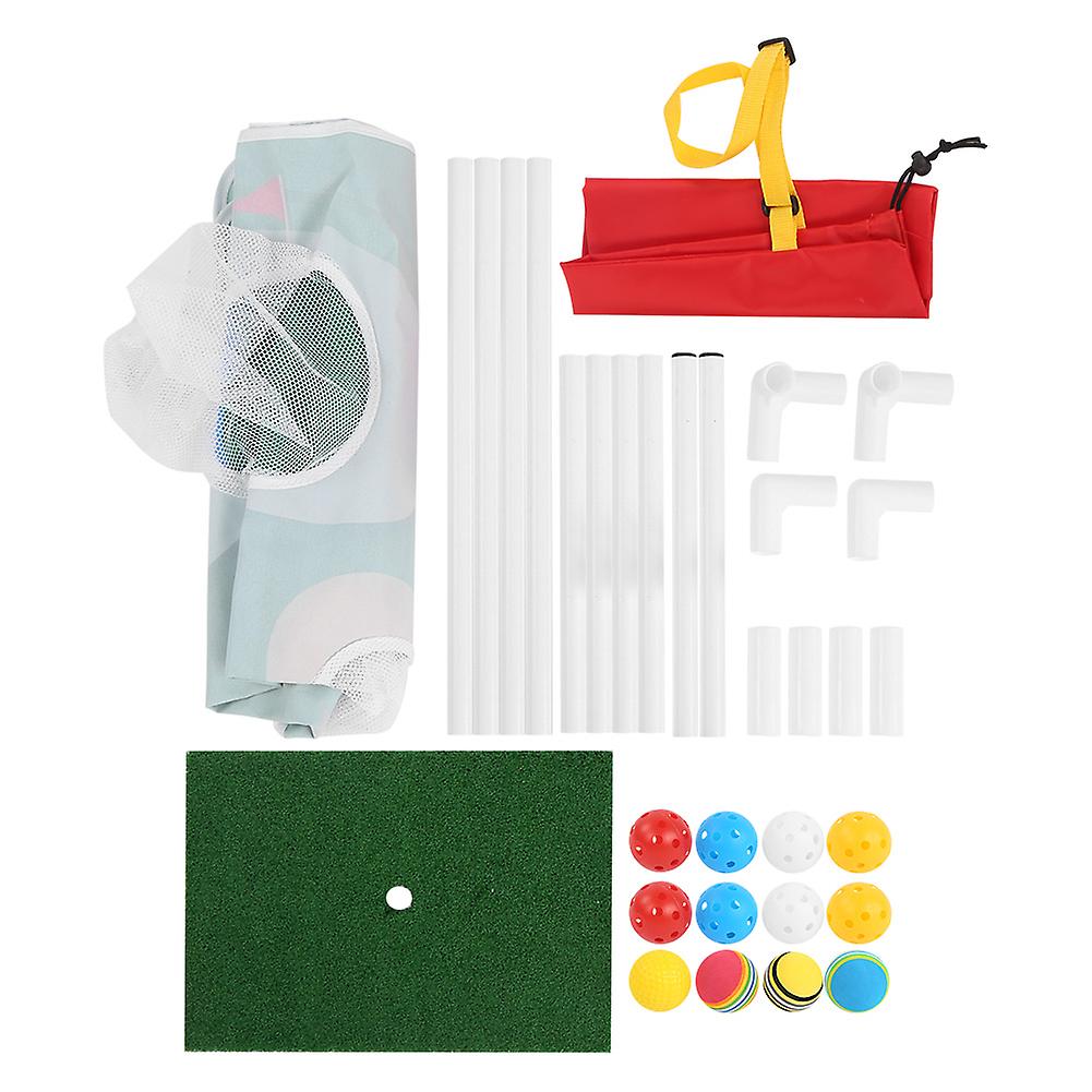 Golf Swing Cutter Practicing Net Portable Training Supply Target Set Indoor Outdoorcutter Net + Storage Bag + Turf + 12 Balls