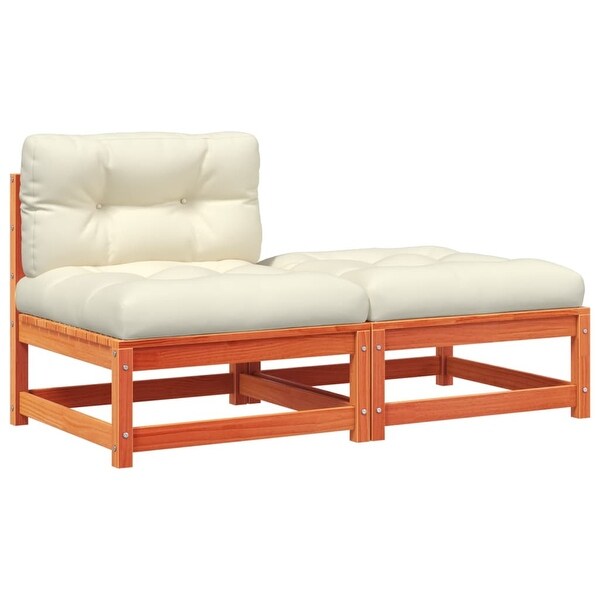 vidaXL Patio Furniture with Cushions Outdoor Sectional Seating Solid Wood Pine