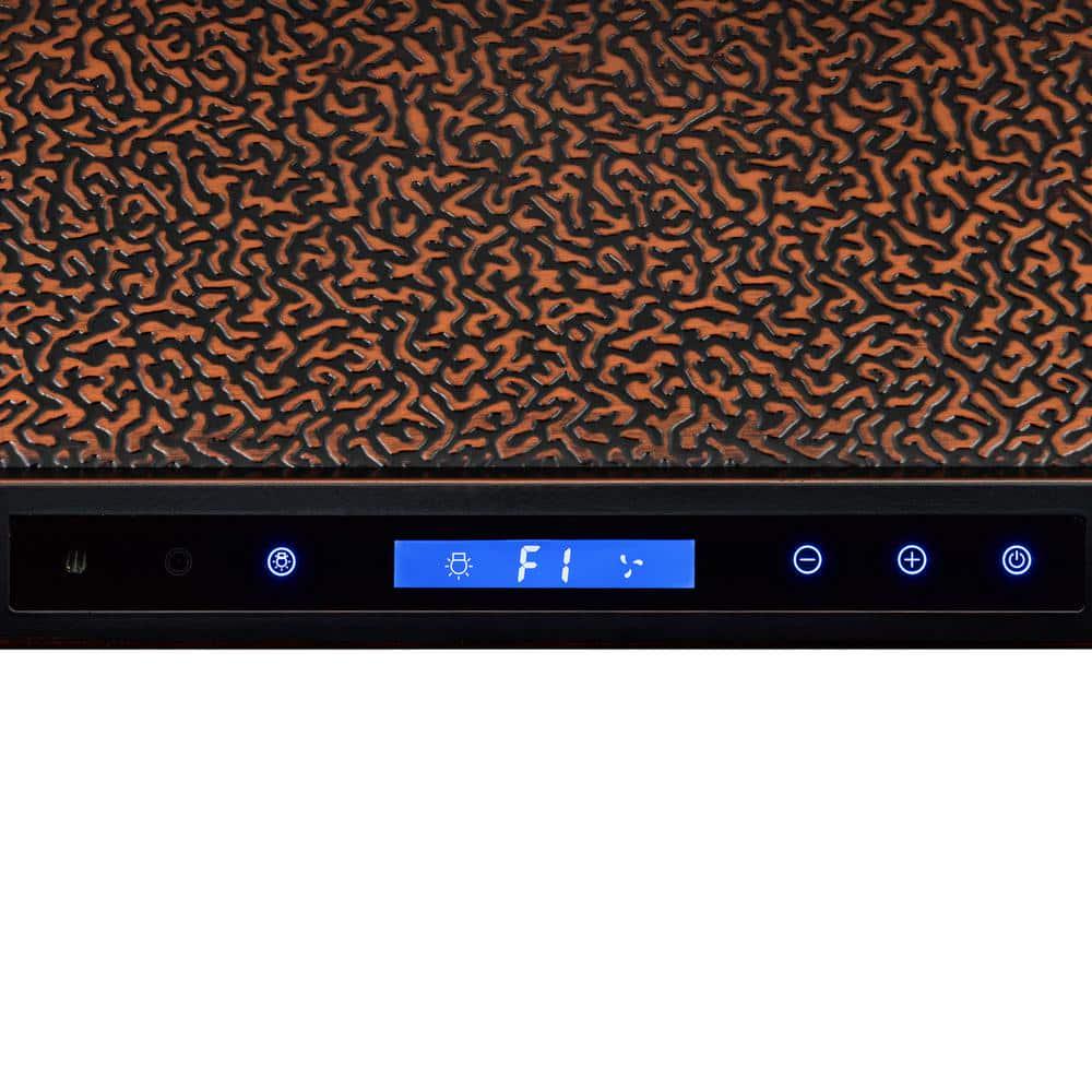 AKDY 30 in 343 CFM Convertible Island Mount Range Hood with LED Lights and Touch Panel in Embossed Copper