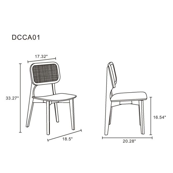 Versailles Square Dining Chair in Nature Cane - Set of 4