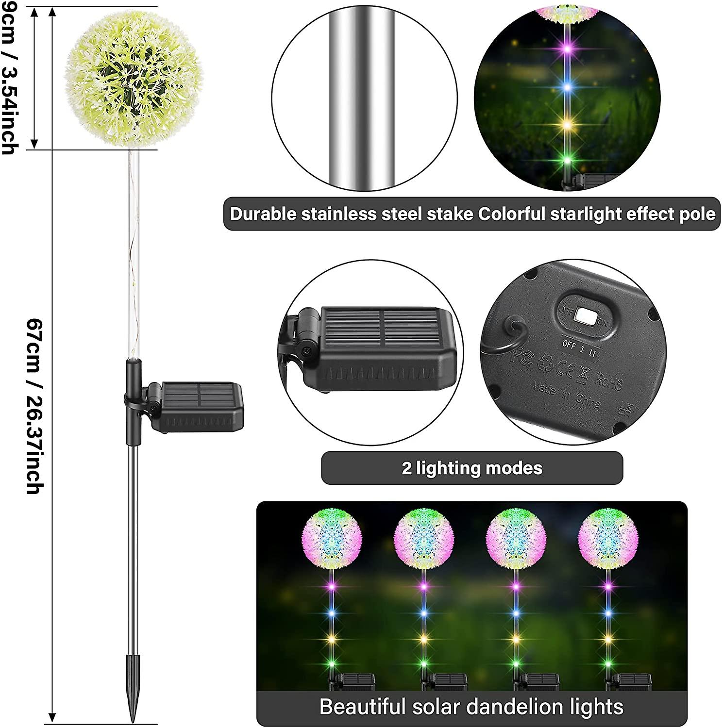 2 Pack 36 Led Solar Garden Lights