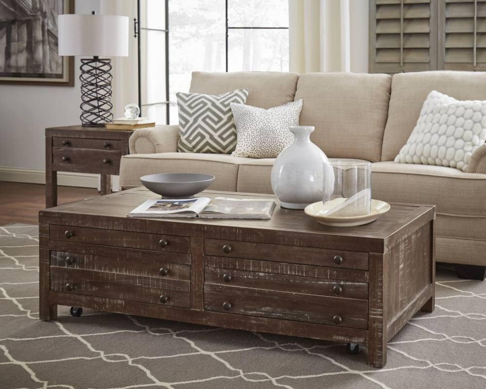 Crafters and Weavers Emery Rustic Storage Coffee Table   Rustic   Coffee Tables   by Crafters and Weavers  Houzz