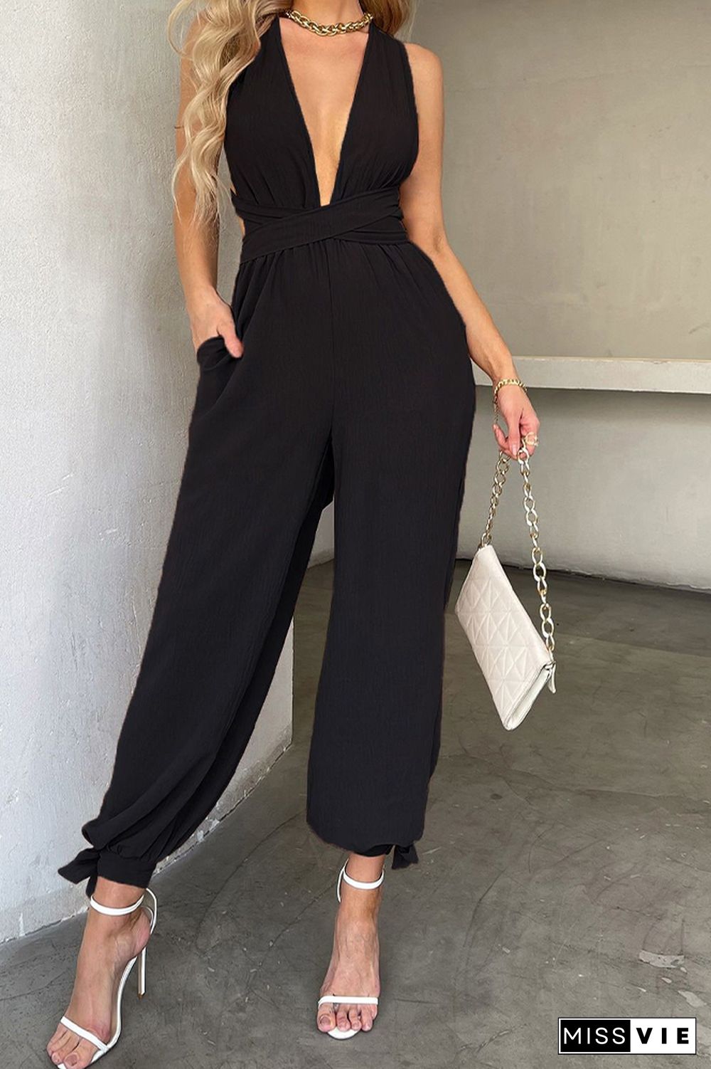 Sexy Backless Hollow Out Jumpsuit Wholesale