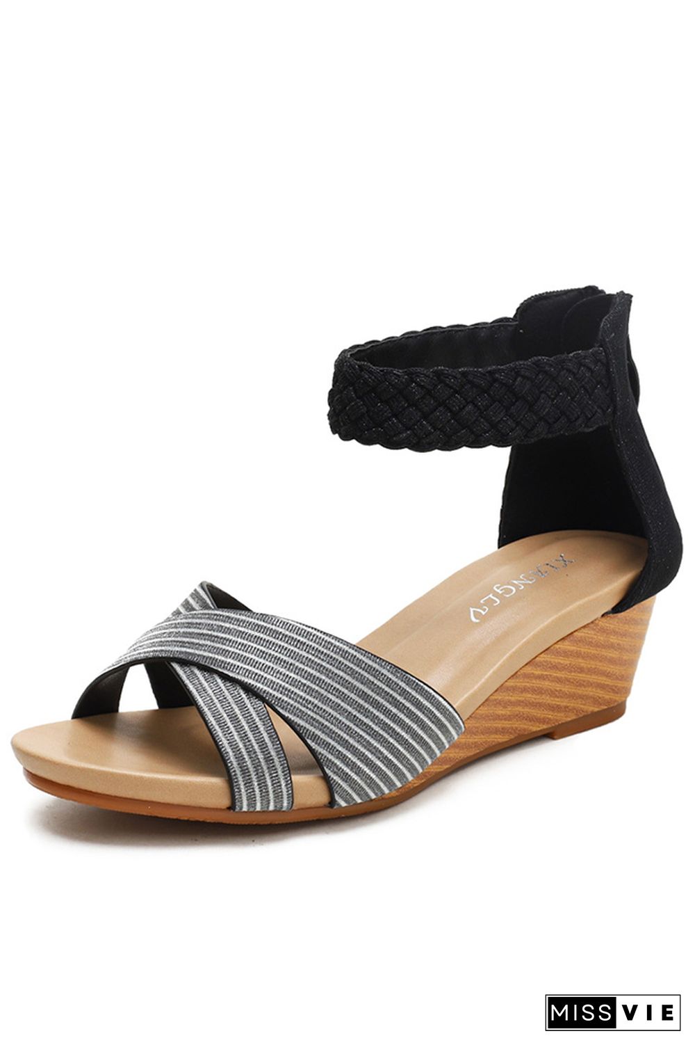 Peep-Toe Wedged-Heel Sandals Wholesale