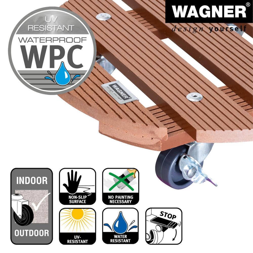 Wagner 2.75 in. H 11.4 in. Dia Terra Cotta Round WPC Plant Caddy 64-0535