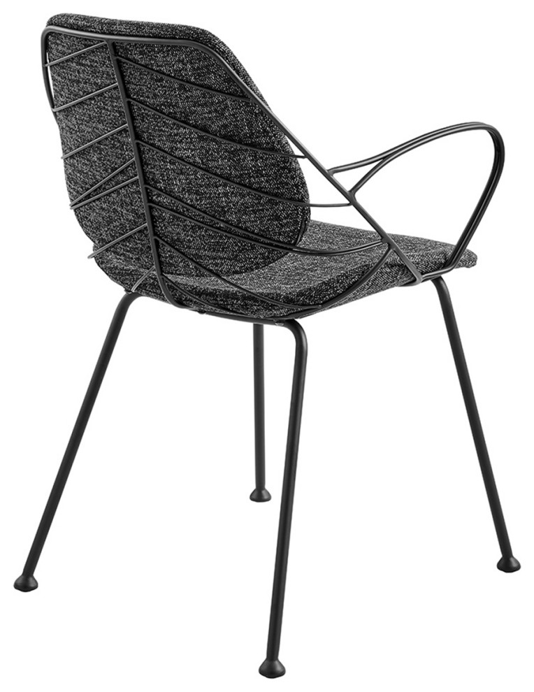 Linnea Armchair  Matte Black Frame and Legs  Set of 2   Midcentury   Dining Chairs   by Euro Style  Houzz