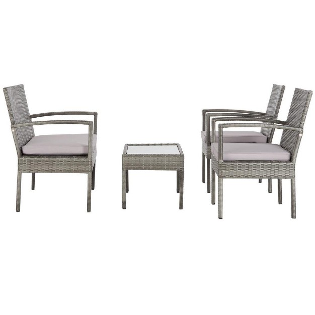 Bassey 4 Piece Patio Outdoor Living Set Safavieh