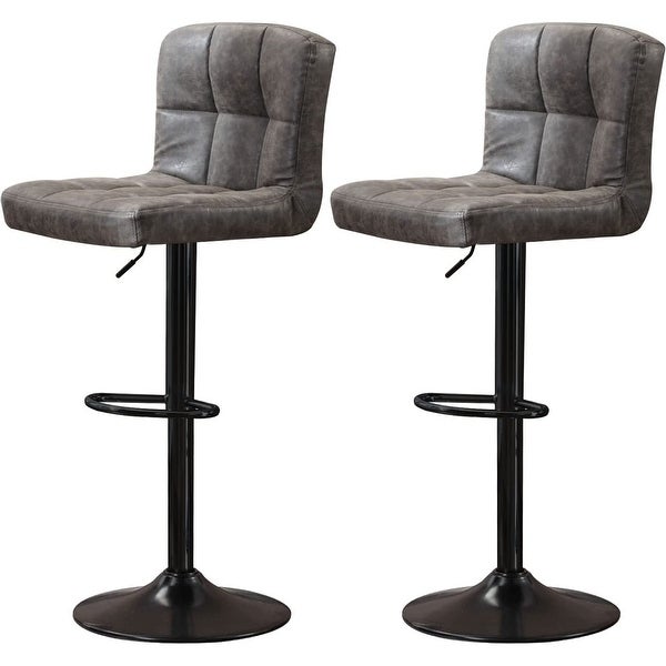 Swivel Counter Stools with Back Height Adjustable (Set of 2)