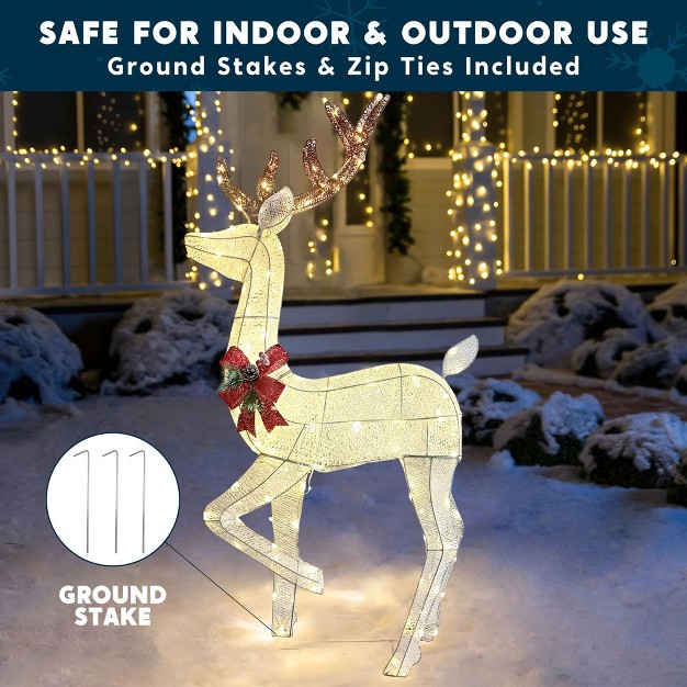 Joiedomi 5 5ft Reindeer Buck Outdoor Yard Light 150 Led Lighted Christmas Outdoor Decorations Deer