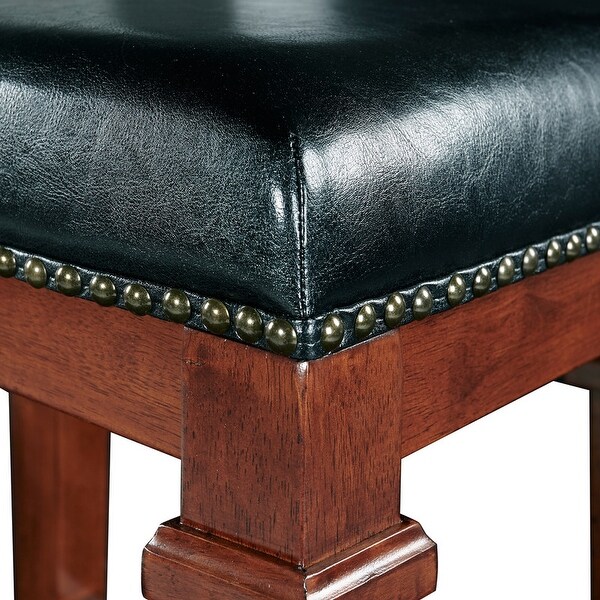 Linon Elle Black Faux Leather Backless 31.01-inch Bar Stool