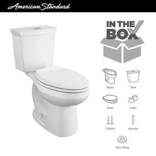 American Standard Cadet 3 in. Tall Height 2-piece 1.0 1.6 GPF Dual Flush Elongated Toilet in White Seat Included 3380.216ST.020