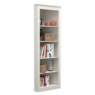 70.9 in. Washed Oak Wood 5-shelf Corner Bookcase BE-13104