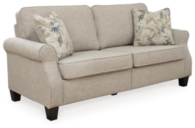 Signature Design by Ashley Alessio Modern Sofa with 2 Throw Pillows, Beige