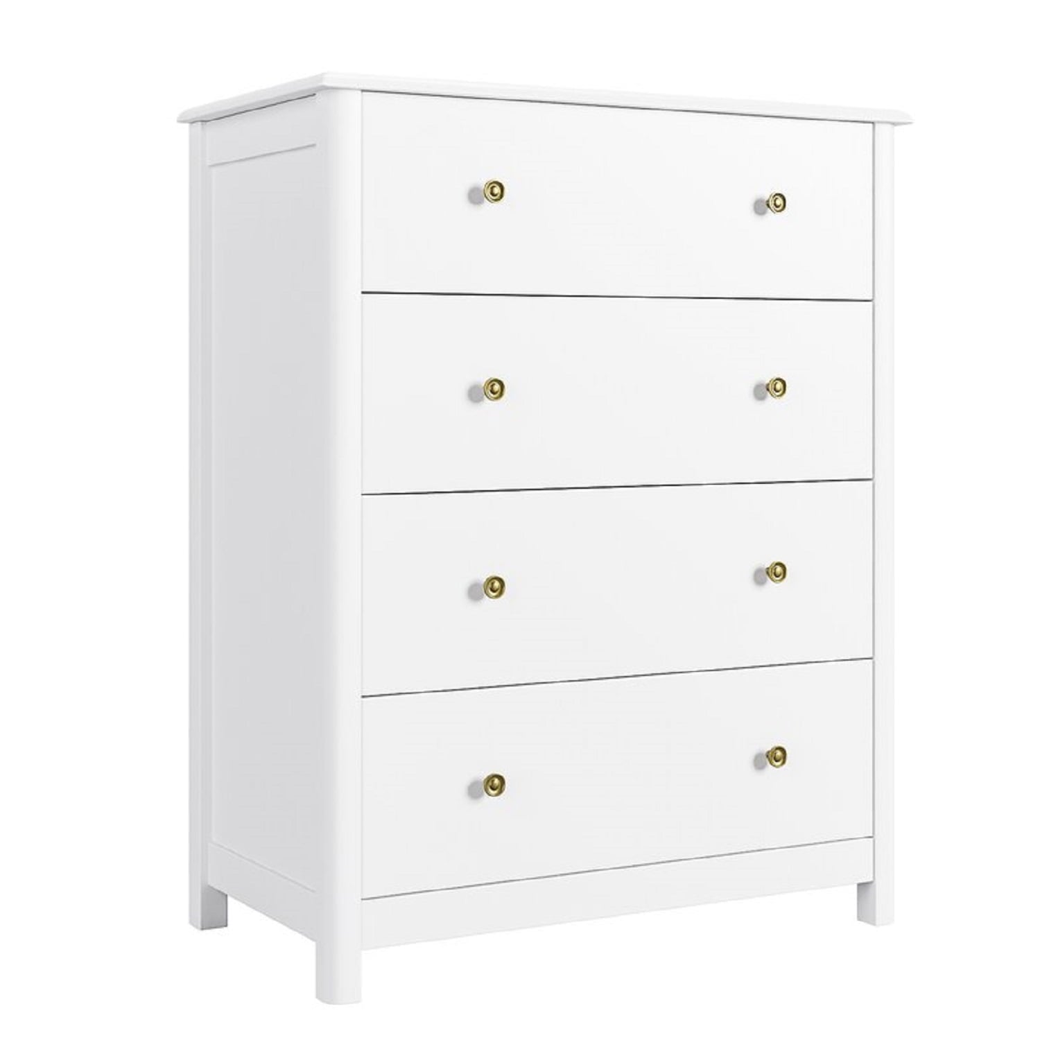 Homfa Horizontal Dresser with 4 Drawer, Wide Chest of Drawers Nightstand for Bedroom Kids Room Closet Entryway, White