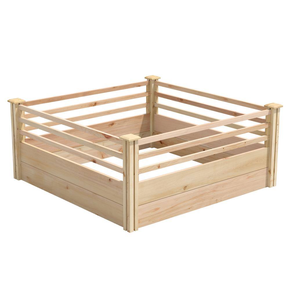 Miracle-Gro 48 in. L x 48 in. W x 11 in. H Cedar Raised Garden Bed with Corral Sides RCMG4411COR