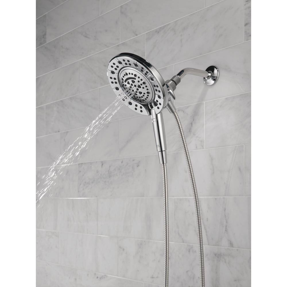 Delta In2ition 7-Spray Patterns 1.75 GPM 7.88 in. Wall Mount Dual Shower Heads in Chrome 75888