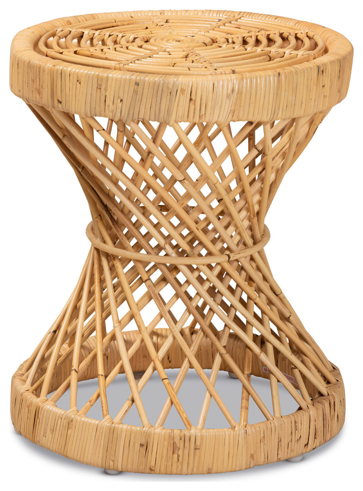 Skyla California Coastal Rattan End Table   Tropical   Side Tables And End Tables   by Baxton Studio  Houzz