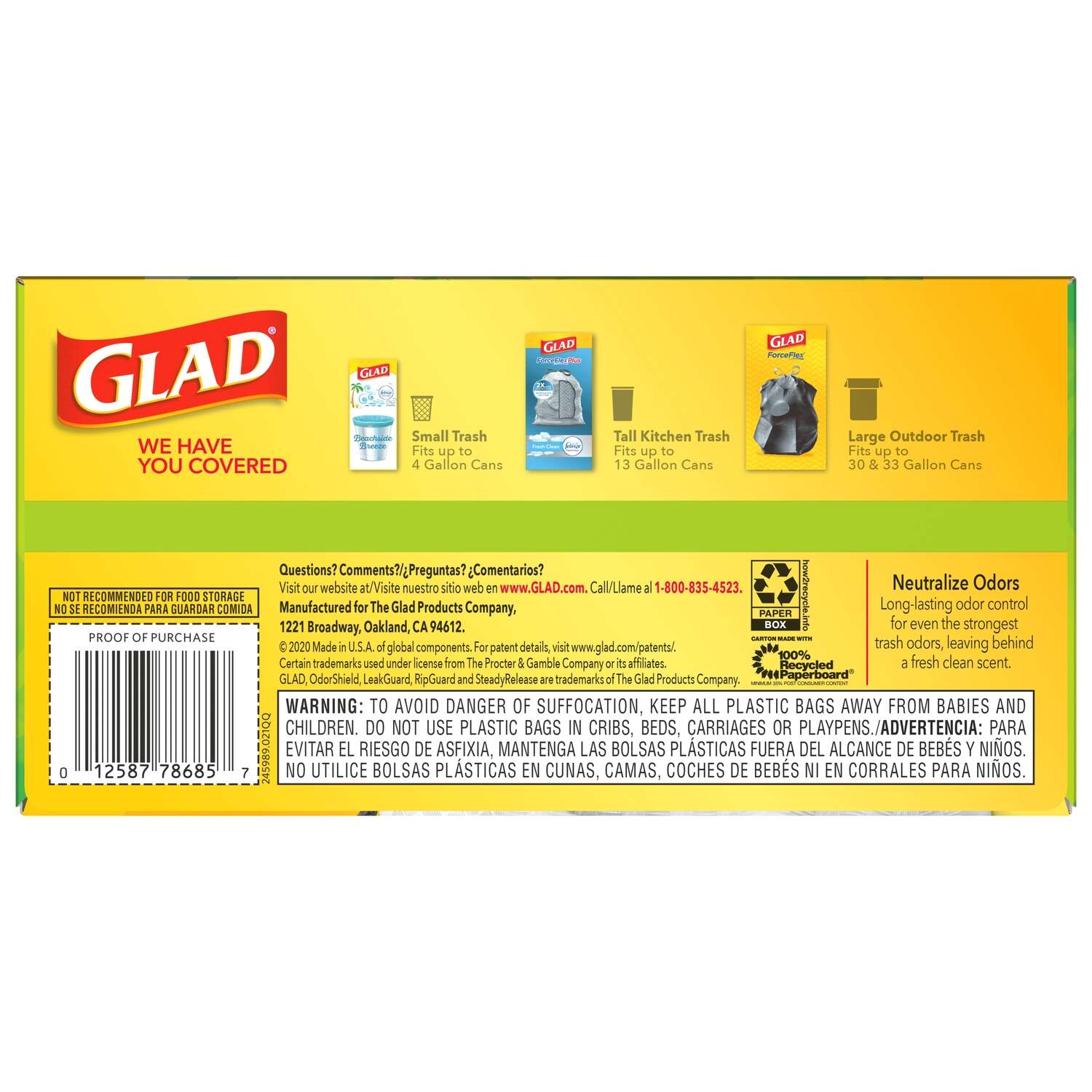 Glad Gain 13 gal Fresh Scent Trash Bags Drawstring 40 pk 0.78 mil