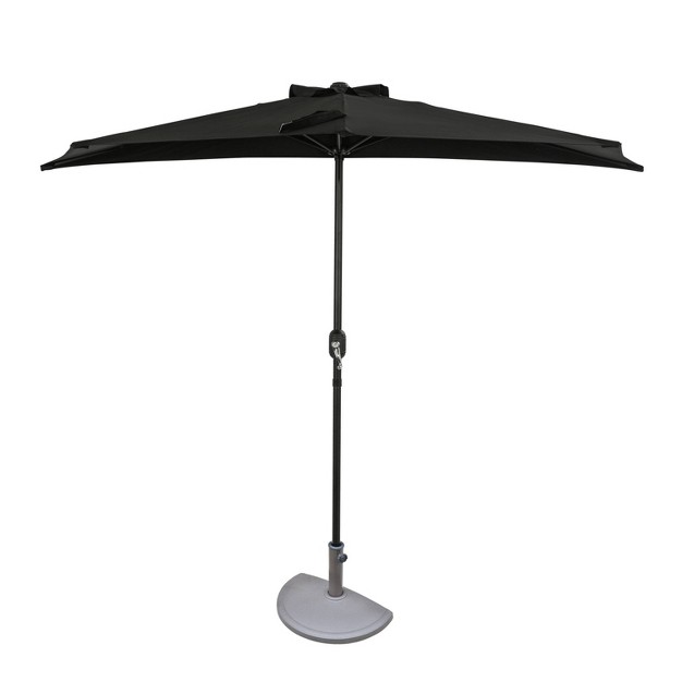 9 x27 X 4 5 x27 Lanai Half Patio Umbrella Black Island Umbrella