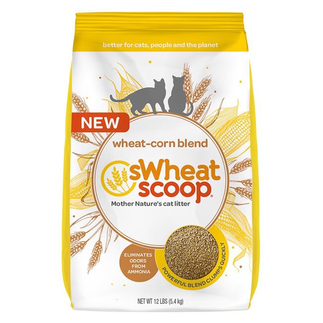 Pestell Pet Products 877026 Scoop Wheat-Corn Blend Unscented Clumping Cat Litter Bagand#44; 12 lbs