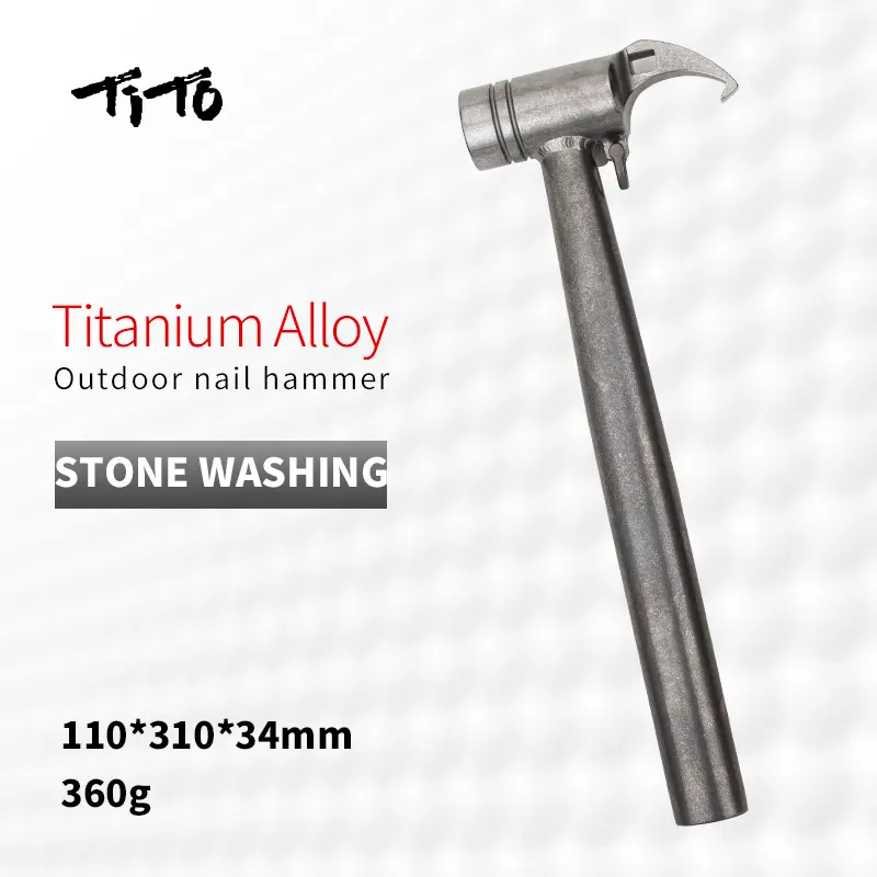 TiTo Multifunctional Tool Titanium oy Hammer Camping Accessories Hammer Survival  Tent Pegs Stake Mallet with Stake Pulle