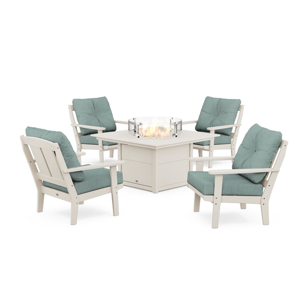 Mission 5 Piece Deep Seating Set with Fire Pit Table