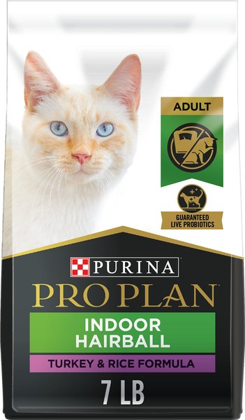 Purina Pro Plan Adult Indoor Hairball Management Turkey and Rice Formula Dry Cat Food