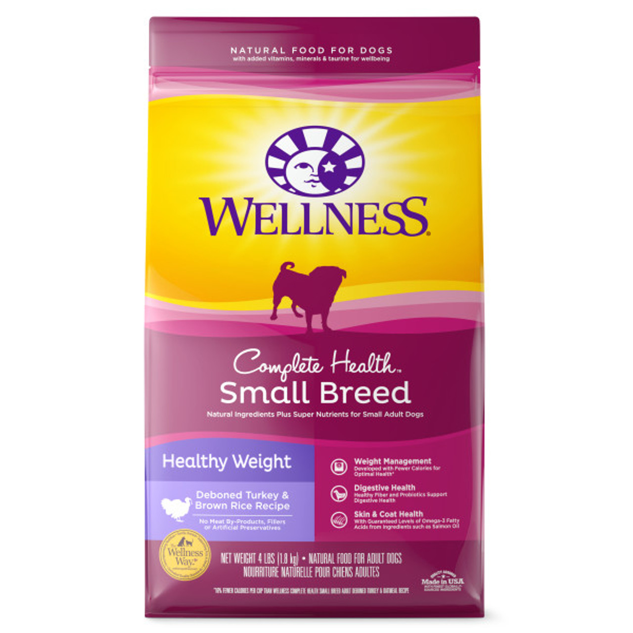 Wellness Small Breed Complete Health Adult Healthy Weight Turkey and Brown Rice Recipe Dry Dog Food