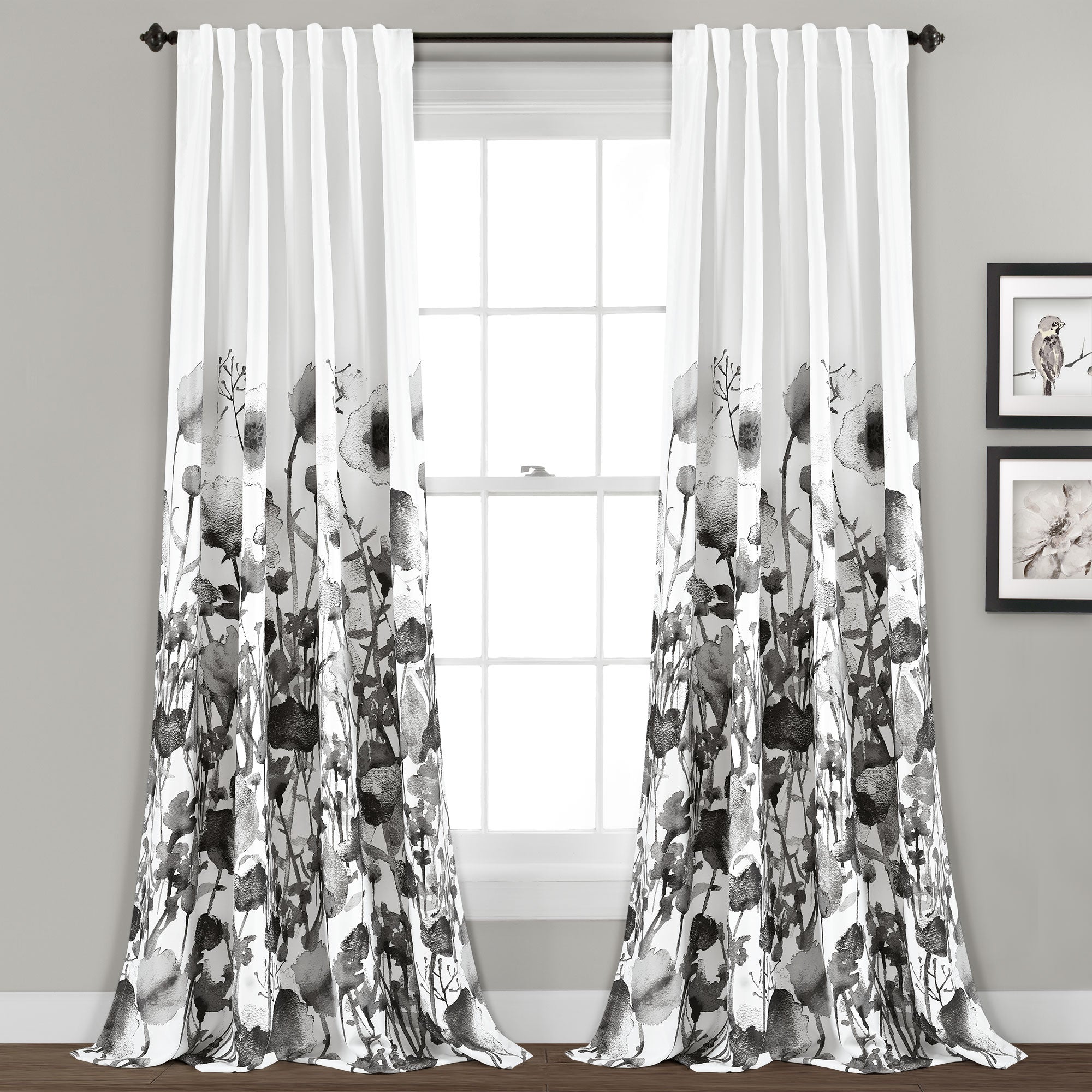 Zuri Flora Room Darkening Window Curtain Panel Set