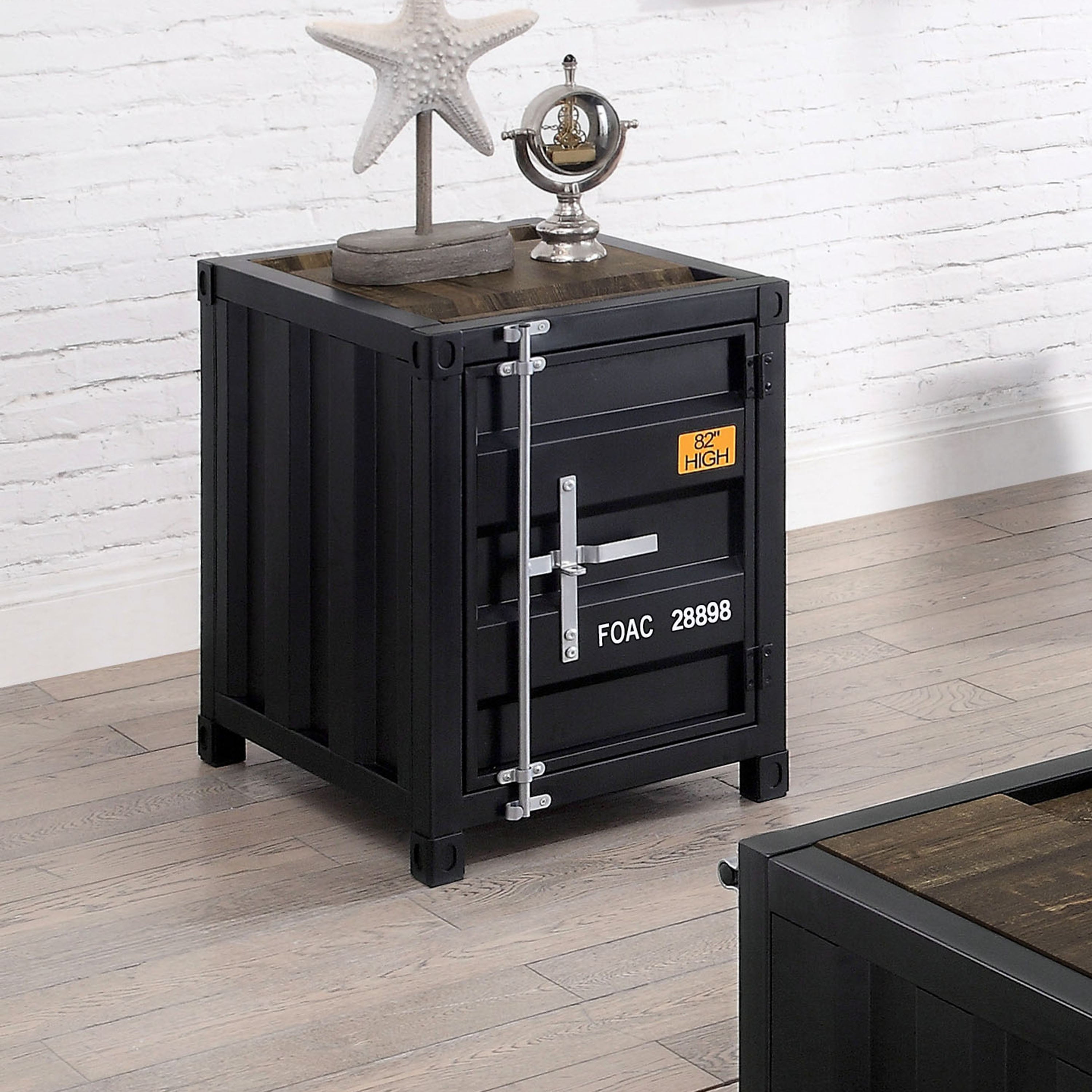 Furniture of America Arn Urban Metal 18-inch Storage Side Table