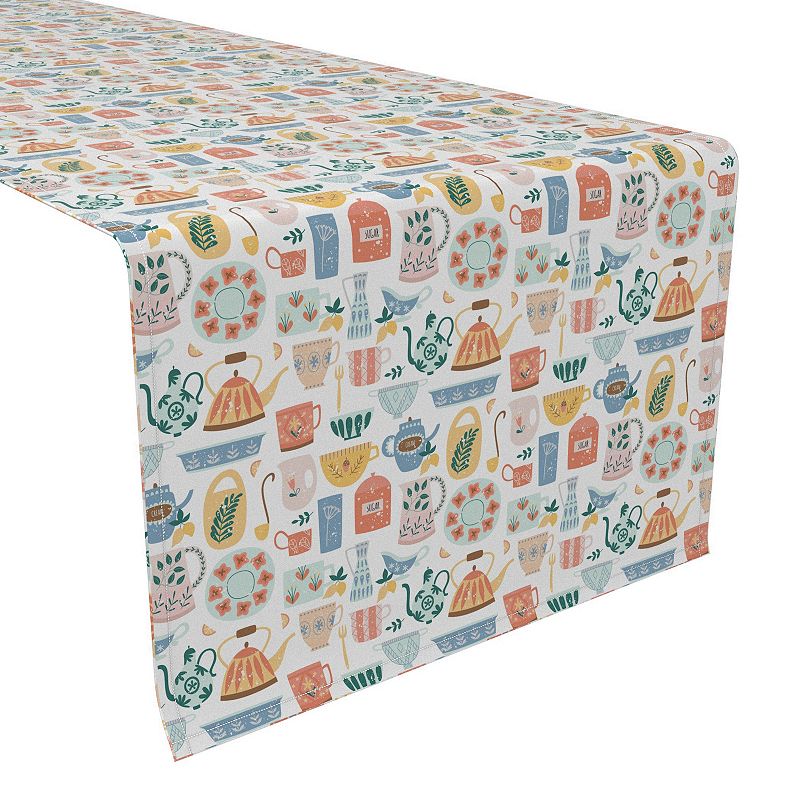 Table Runner， 100% Polyester， 14x108， Morning Coffee