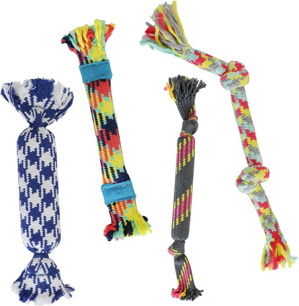 Rocket and Rex Not just Your Plain Old Rope Dog Toy Set， 4 count