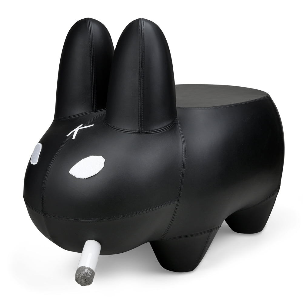 Kidrobot Art Giant Leather Smorkin' Labbit Stool by Frank Kozik - Black Edition