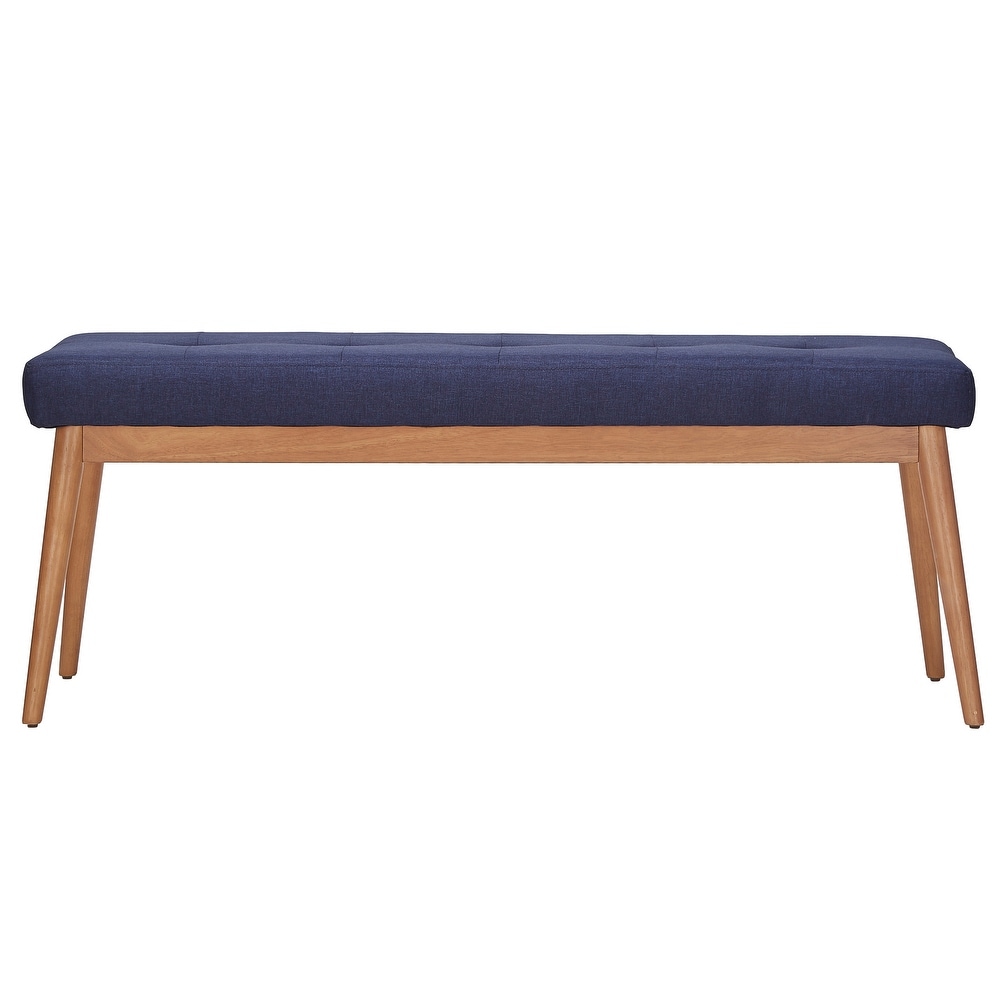 Sasha Oak Angled Leg Linen Dining Bench iNSPIRE Q Modern