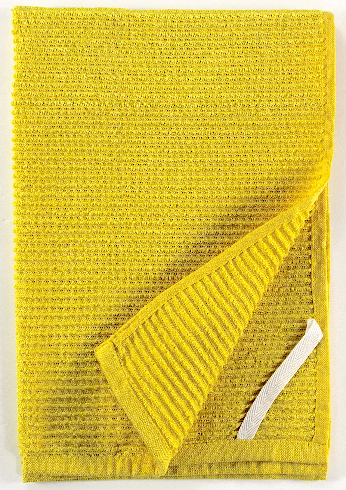 Serafina Home Oversized Solid Color Bright Yellow Kitchen Towels: 100% Cotton Soft Absorbent Ribbed Terry Loop， Set of 3 for Multi Purpose Everyday Use