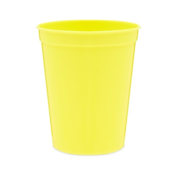 16oz Yellow Plastic Stadium Cups for Birthday Party， Baby Shower (24 Pack)