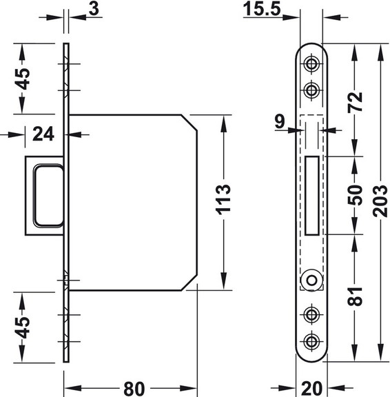 Hafele 911.26.310 Pocket Door Pull  Spring Loaded