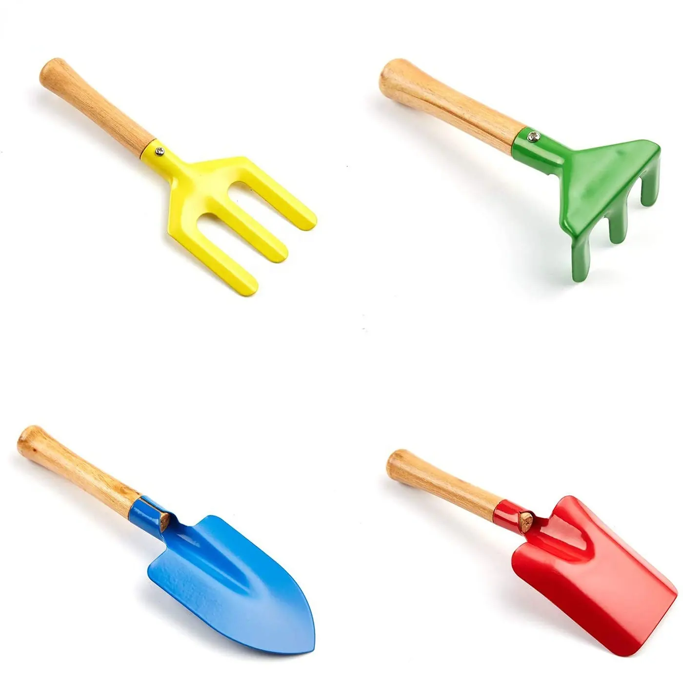 Wholesale Bulk Personalized 4pcs Wood  Mini Kids Hand Tools Gardening Kit Set