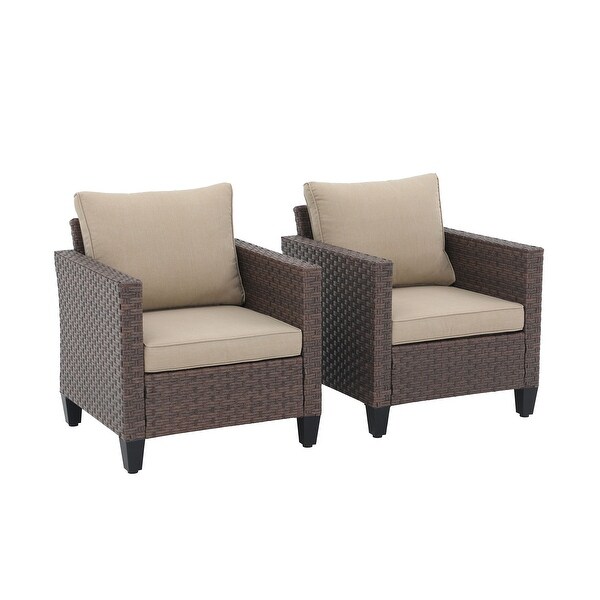 Patio 2 Pieces Wicker Single Chairs with Cushions