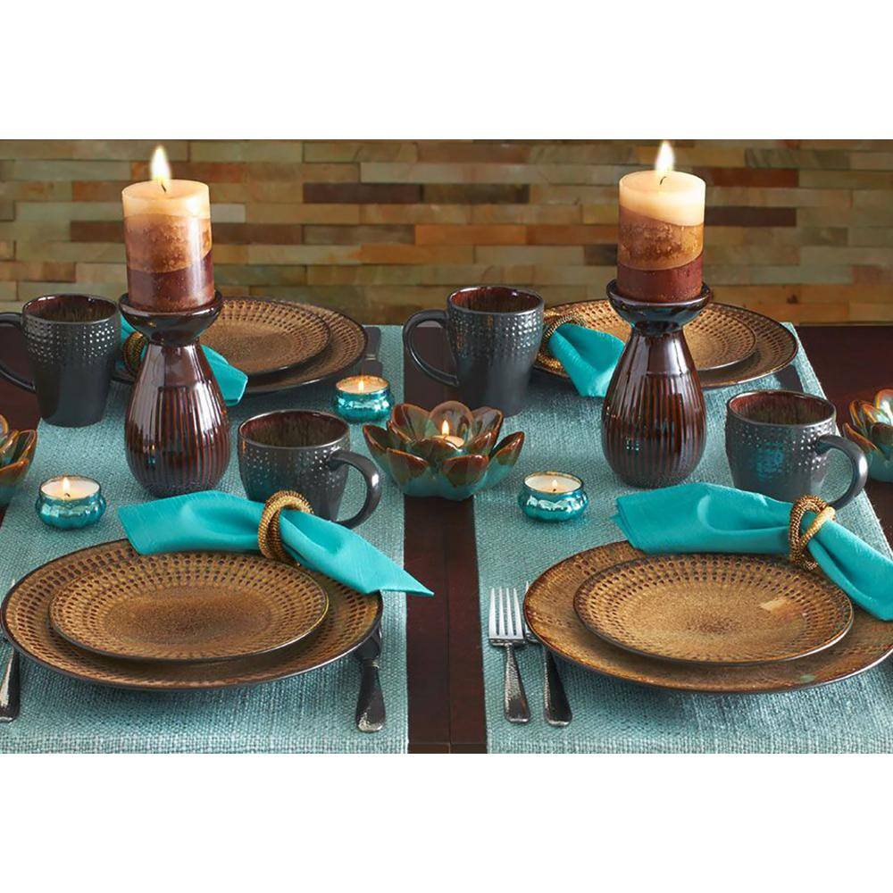 Pfaltzgraff Cambria 16-Piece Contemporary Brown Stoneware Dinnerware Set (Set for 4) 5217177